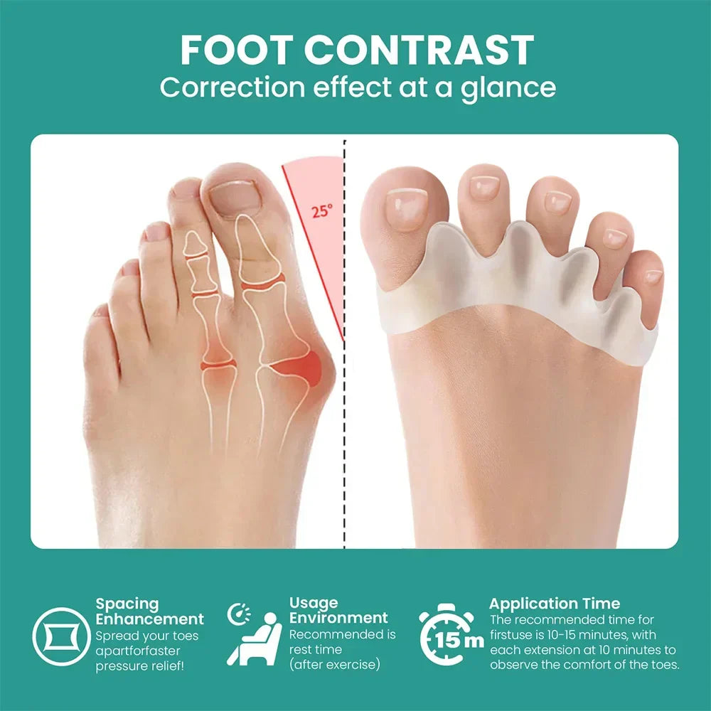 Silicone Toe Separators Gems for Bent Toes