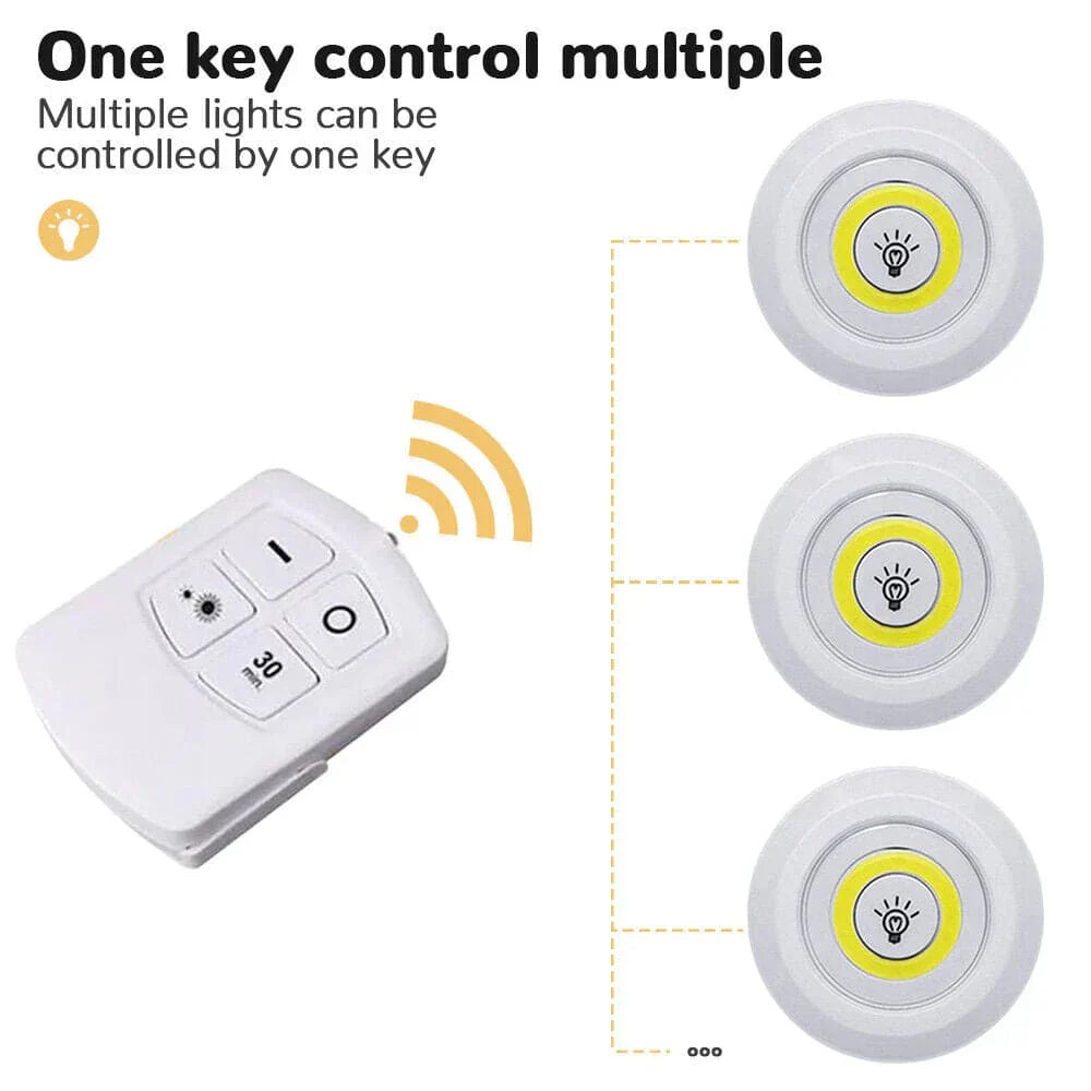 3 Pcs Wireless LED Closet Lights with Remote Control