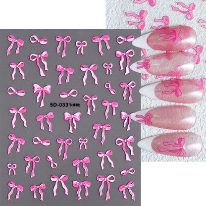 5D French Bow Manicure Sticker