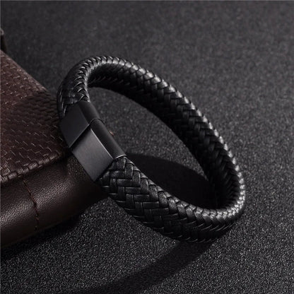 Multi-Layer Braided Black Bracelet